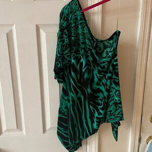 Guess by Marciano green and black off one shoulder top Size L